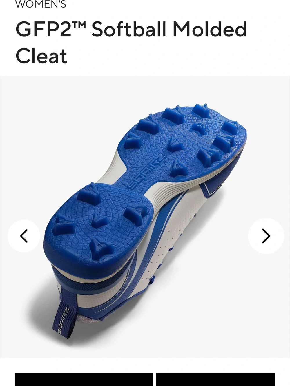 SQAIRZ Women's Softball Molded Cleat - Blue/White 8